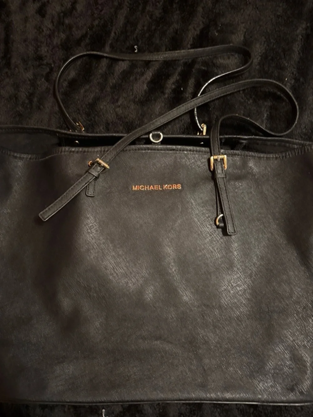 Michael Kors Black Tote with Gold Hardware